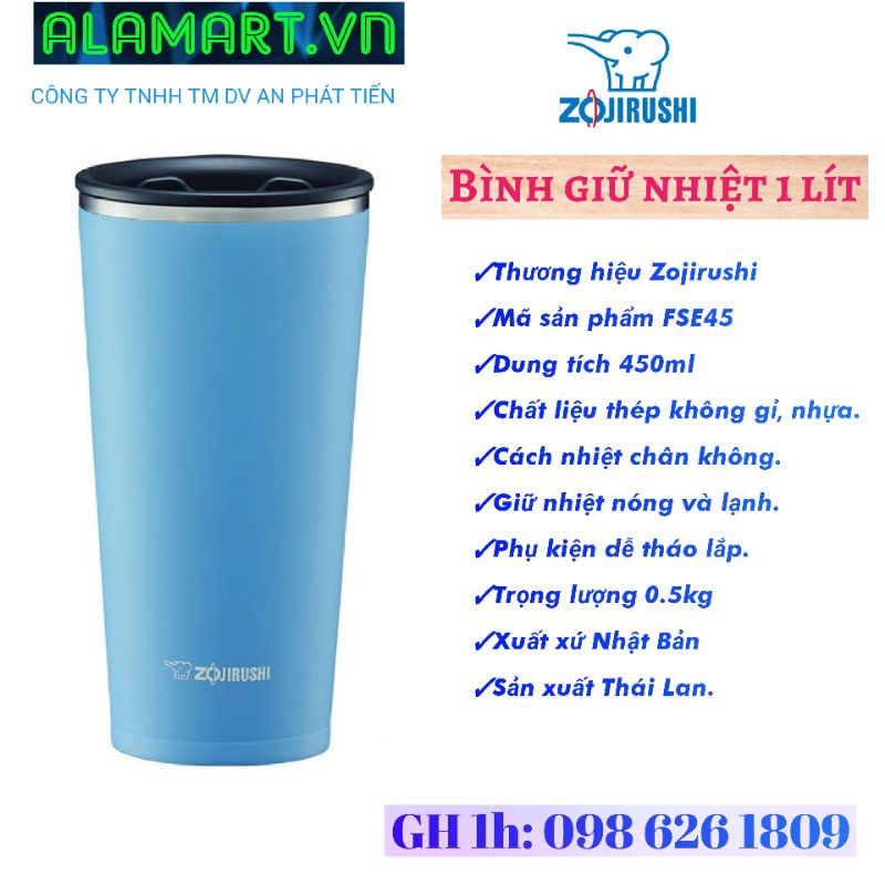 LY GIỮ NHIỆT ZOJIRUSHI  450ml SX-FSE45-AJ SX-FSE45-AD
