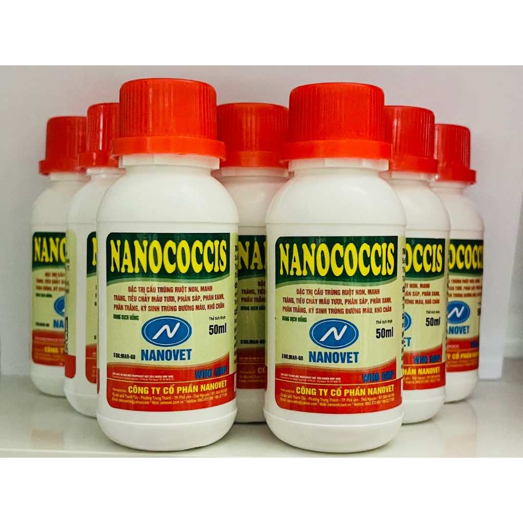 Nanococis 50ml Cầu Trùng Ruột Non,Manh Tràng, Tiêu Chảy Máu Tươi Phân Sáp, Phân Xanh, Phân Trắng