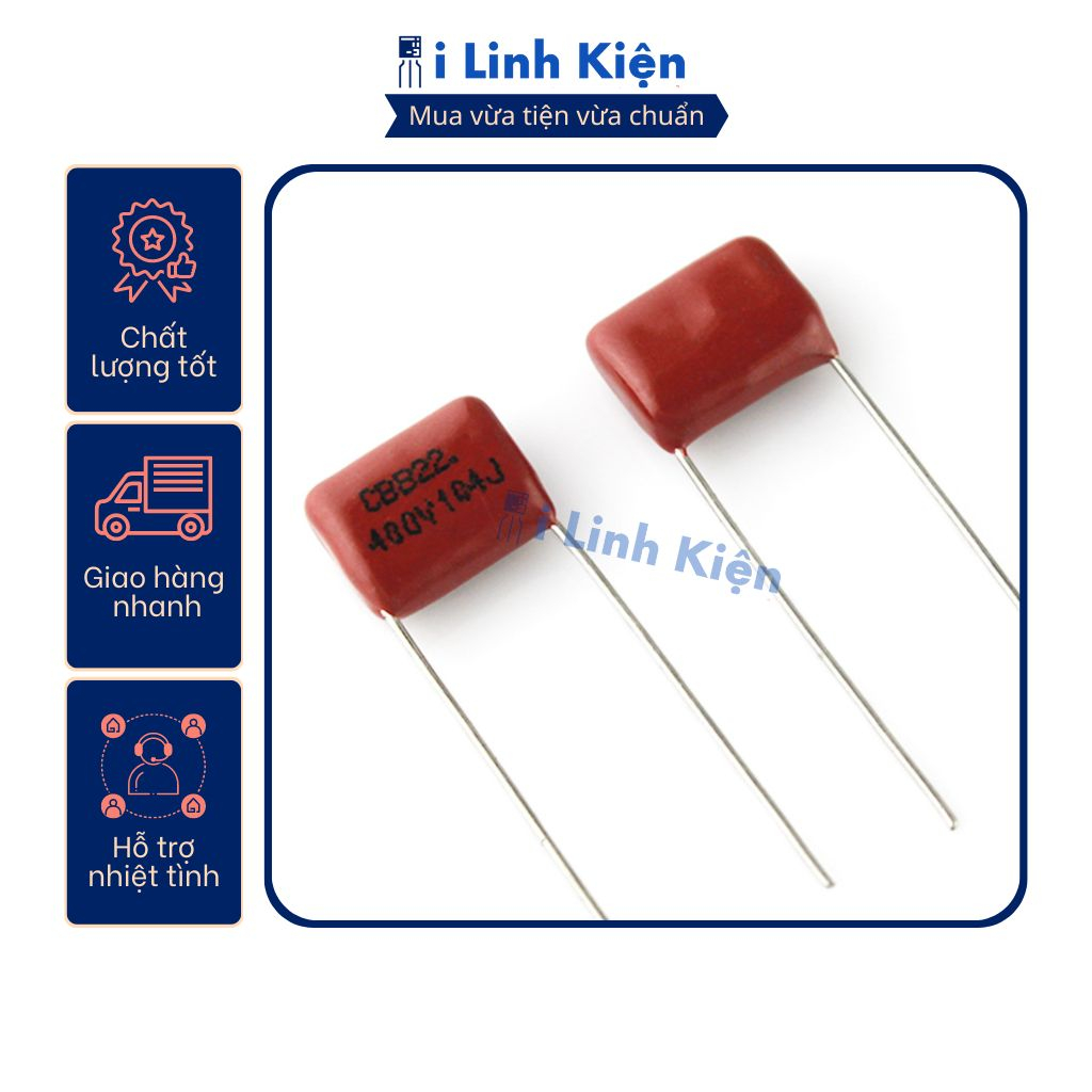 Tụ CBB 400V 104J 100nF 0.1uF 10mm chất lượng cao.