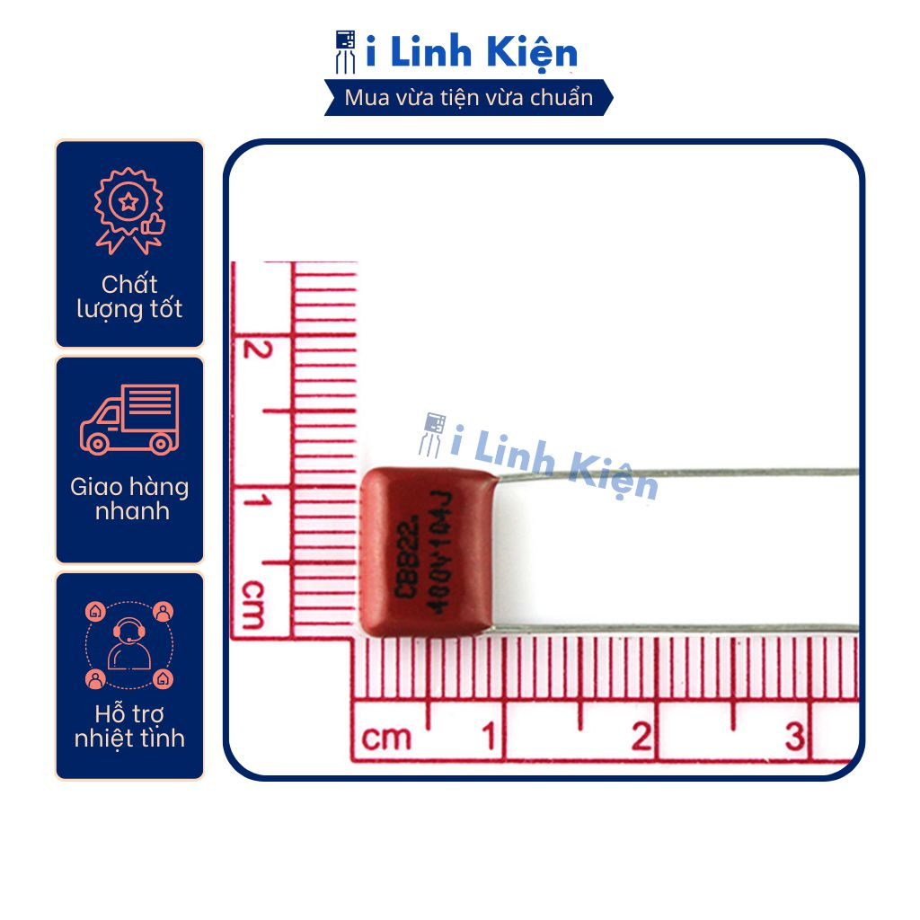 Tụ CBB 400V 104J 100nF 0.1uF 10mm chất lượng cao.