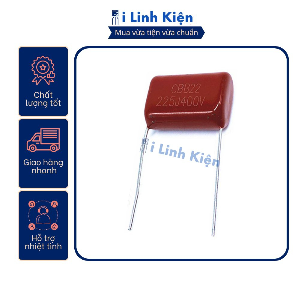 Tụ CBB 400V 225J 2.2uF 25mm chất lượng cao.