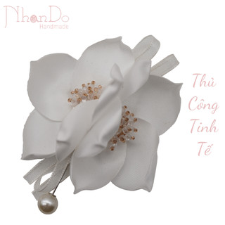 Hoa cài áo thủ công cao cấp Trâm cài áo Handmade NhanDo Handmade Vải lụa Hoa dã quỳ đôi - các màu dk khoảng 7-8cm