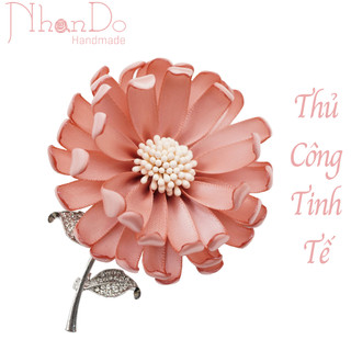 Hoa cài áo thủ công cao cấp Trâm cài áo Handmade NhanDo Handmade Hoa cúc lụa - Các màu dk khoảng 7-8cm