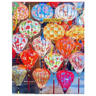 Đèn lồng hội an phi 3d mix màu cực đẹp chuyên trang trí trung thu chùa miếu treo tết