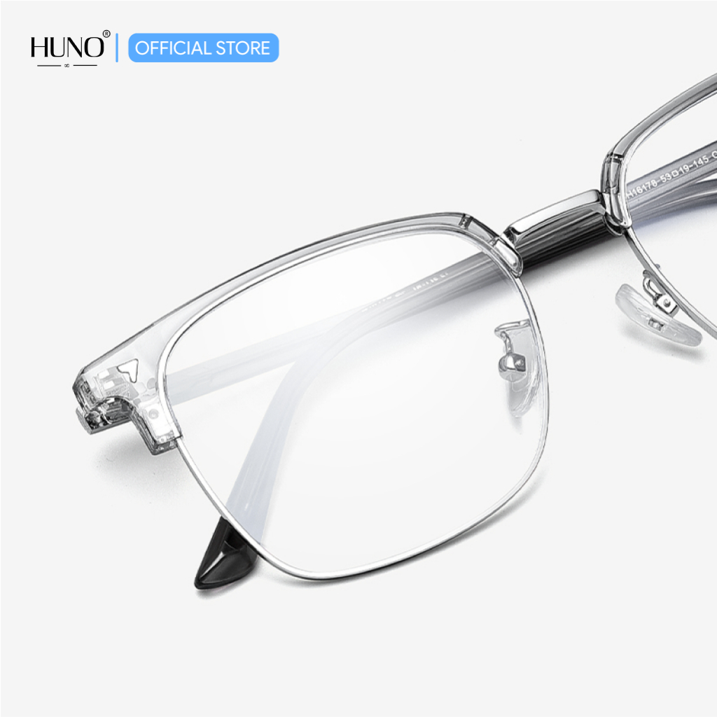 Kính mắt nam nữ gọng trong HUNO, khung kim loại kiểu dáng trẻ trung cá tính - K98