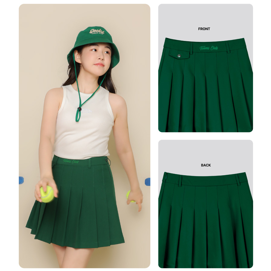 Chân Váy Xếp Ly Hình Thêu - Tennis Skirt With Small Embroidery - JO23800301