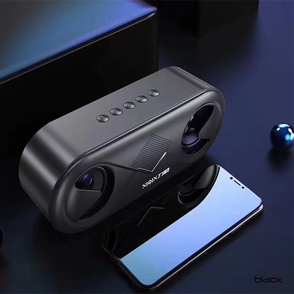 Loa bluetooth mini bass cực căng, loa không dây nghe nhạc âm thanh hifi kết hợp đồng hồ và đèn led nháy theo nhạc.