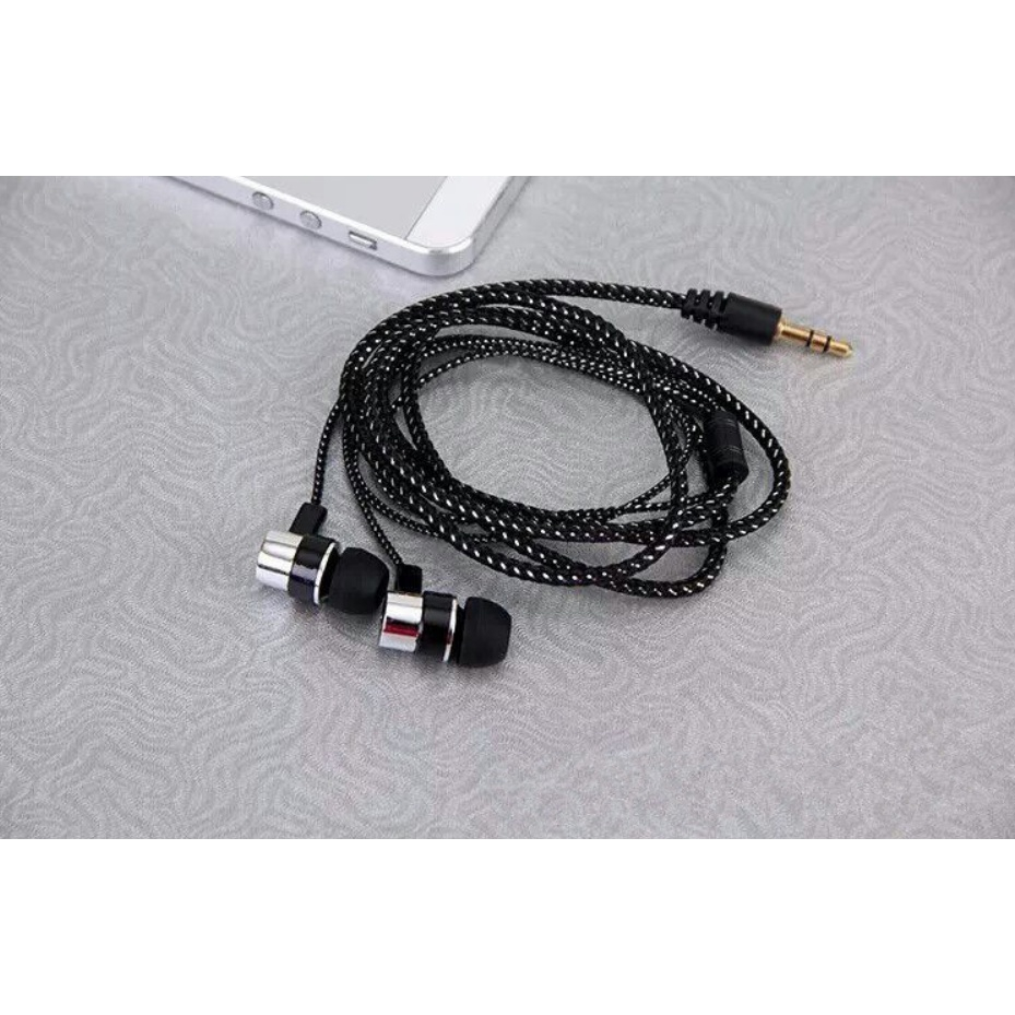 Tai Nghe Nhét Tai Mp3 / MP4 Có Micro Jack 3.5mm Chống Dối Cho Điện Thoại Androi Và Ios