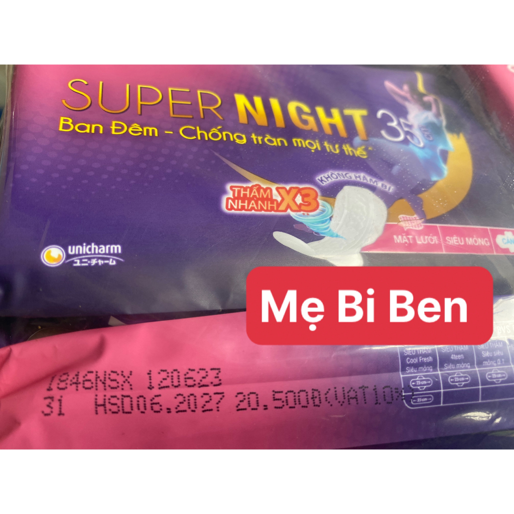 Bộ 6 gói Băng vệ sinh Diana siêu thấm Supernight Ban Đêm 29cm/35/42cm 3/4 miếng/gói - Hàng Chính Hãng