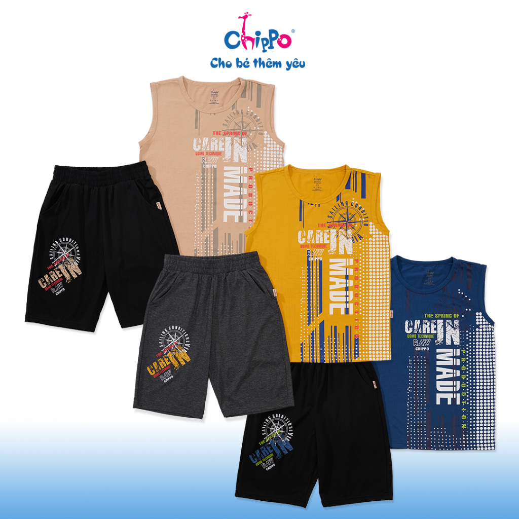 Set bộ hè Chippo chất liệu 100% Cotton mặc ở nhà cho bé Trai từ 11 đến 14 Tuổi (34-50kg)