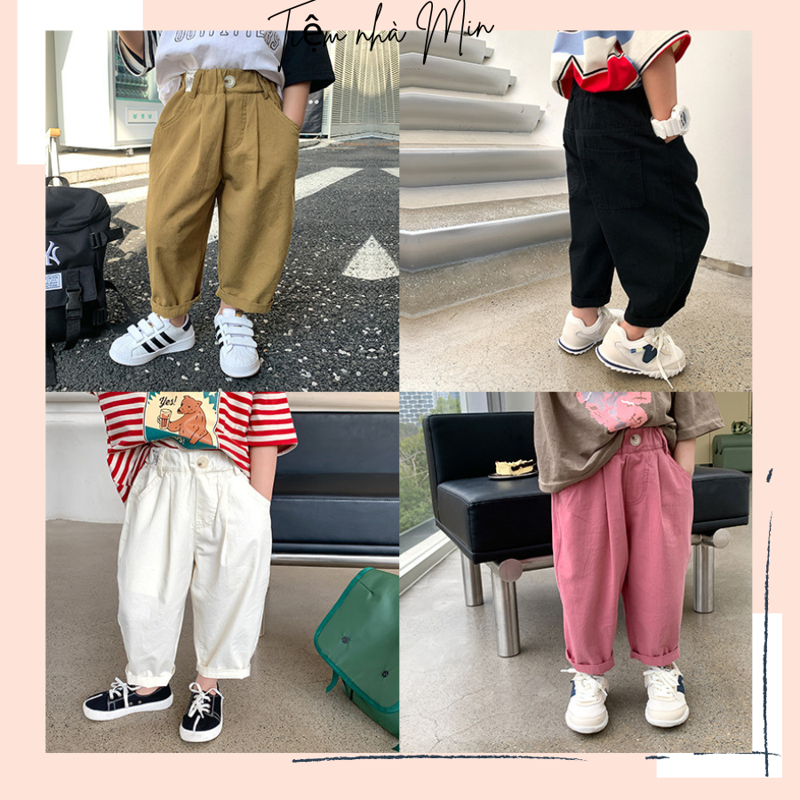 QUẦN KAKI CHẤT MỀM LƯNG CHUN CHO BÉ TRAI BÉ GÁI HÀNG QCCC CHÍNH HÃNG AMBB KIDS D80