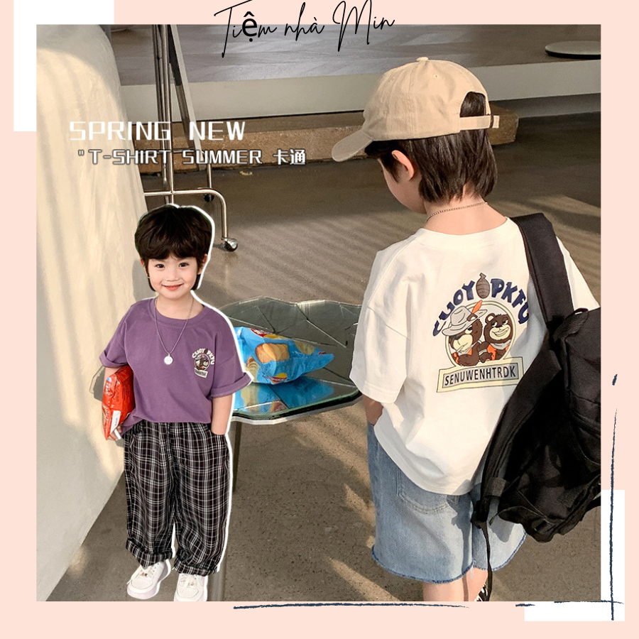 ÁO THUN HỌA TIẾT BÉ TRAI BÉ GÁI HÀNG QCCC CHÍNH HÃNG AMBB KIDS D085