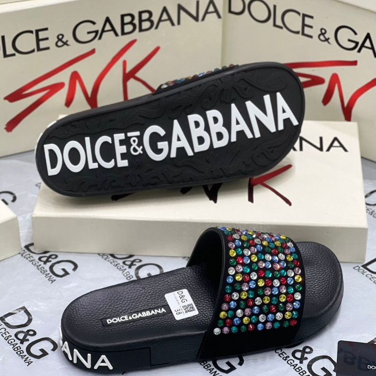 Dép DG Nam Đính Hạt Cao Cấp - Dép DG Đính Đá Quảng Châu Full Box Hot 2023