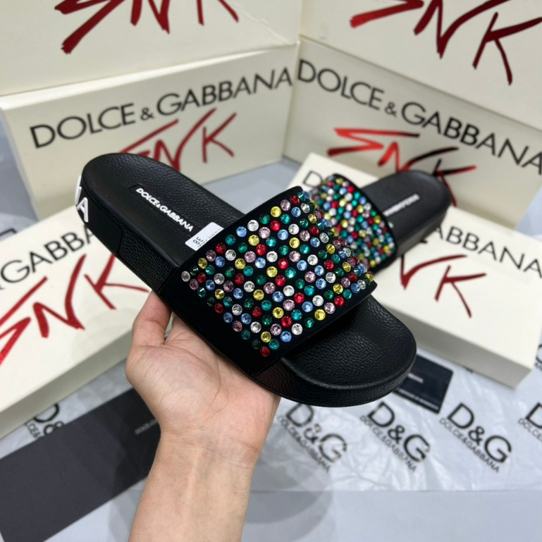 Dép DG Nam Đính Hạt Cao Cấp - Dép DG Đính Đá Quảng Châu Full Box Hot 2023