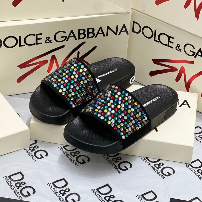 Dép DG Nam Đính Hạt Cao Cấp - Dép DG Đính Đá Quảng Châu Full Box Hot 2023