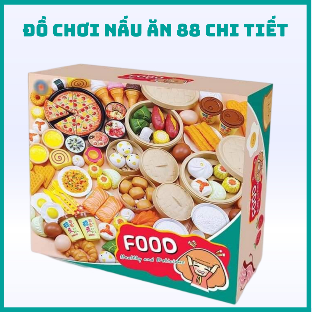 Bộ Đồ Chơi Nấu Ăn 88 Chi Tiết, Đồ Chơi Nhà Bếp Cho Bé Tập Làm Đầu Bếp