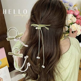🍒🍒CHERRYKOKO Dây Buộc Tóc Cao Su Co Giãn Đính Hoa Phong Lan Chuông Đơn Giản Phụ Kiện Trang Trí Tóc Đuôi Ngựa Cho Nữ Lily of The Valley