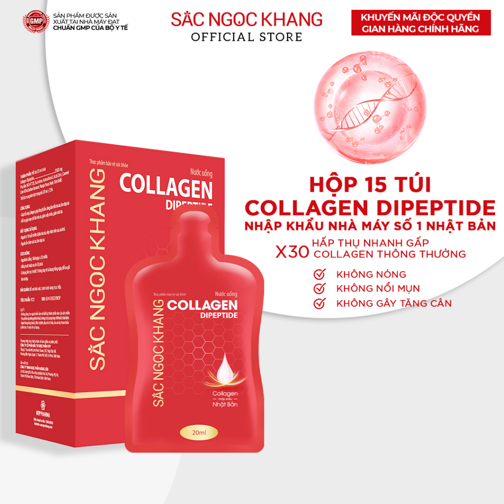 Bộ Trẻ Hóa Da Cao Cấp [Viên Uống Sắc Ngọc Khang ++ 60 Viên & Nước Uống Đẹp Da Collagen Dipeptide Sắc Ngọc Khang 15 Túi]