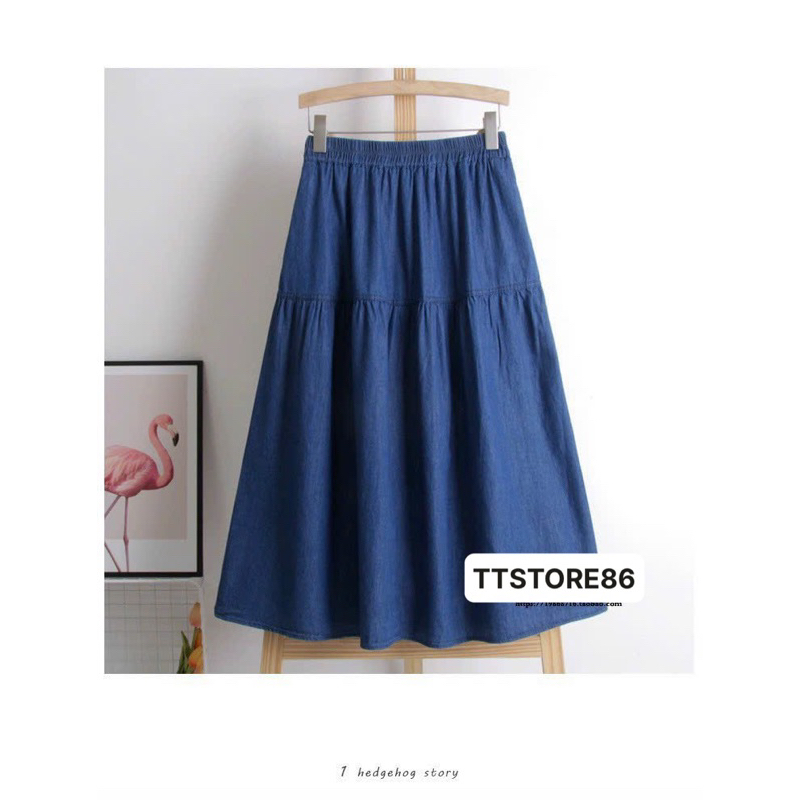 Chân váy dáng dài 1 lớp vải thô giả bò , mẫu thời trang mới nhất