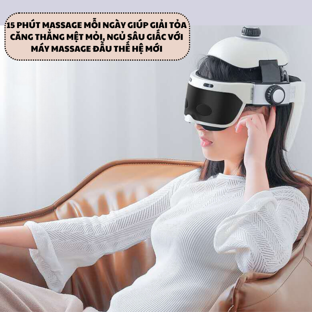 Máy massage đầu cao cấp DAITASHI ZC-608,mát xa nén khí gia nhiệt kết hợp bluetooth nghe nhạc thư giãn