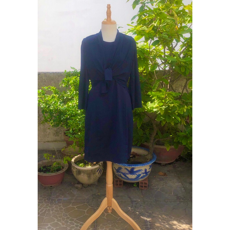 Đầm xanh navy 2ME 2hand
