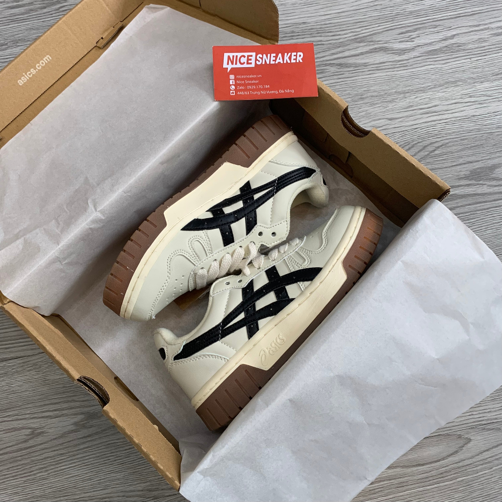 Giày Thể Thao AsicsCourt MZ Cream Black Gum , giày kem đen Full Box - NICE SNEAKER | Chất lượng siêu cấp.