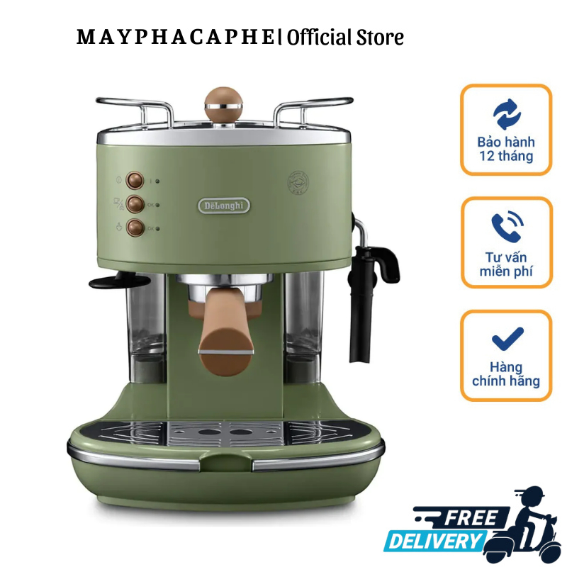 Máy Pha Cà Phê Delonghi ECOV311, Máy Pha Cafe, Espresso, Cappuccino, Dung Tích 1.4L, 15 Bar, Nhập Đức, BH 12 Tháng