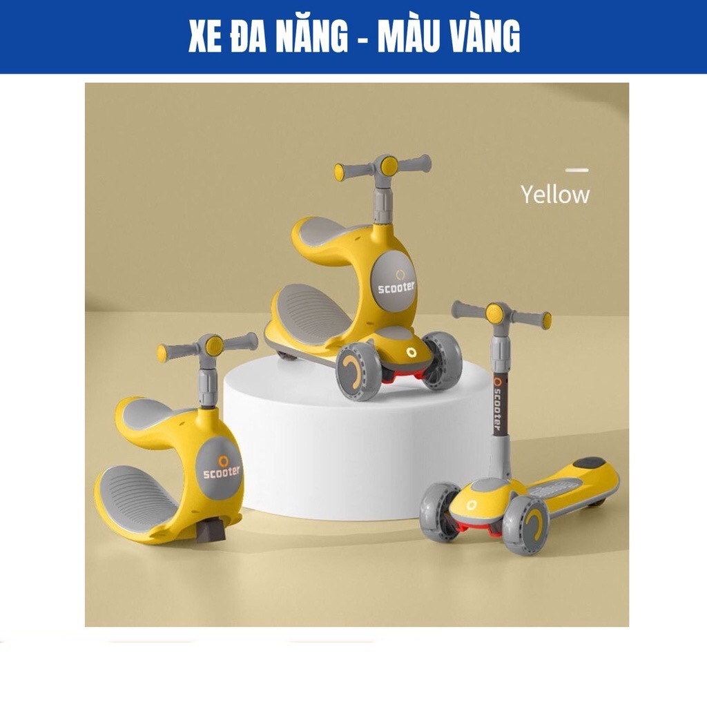 Xe trượt scooter cho bé kiêm xe chòi chân và ghế bập bênh đa năng bảo hành 12 tháng