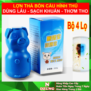 [BỘ 4] Lợn Thả Bồn Cầu - Lọ Tẩy Bồn Cầu - Tẩy Trắng, Khử Mùi Toilet Hiệu Quả, Tiết Kiệm - 1 Lọ = 40 Viên [NDZUNG]