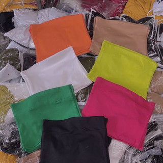 Áo croptop ống trơn chít eo 2 bên