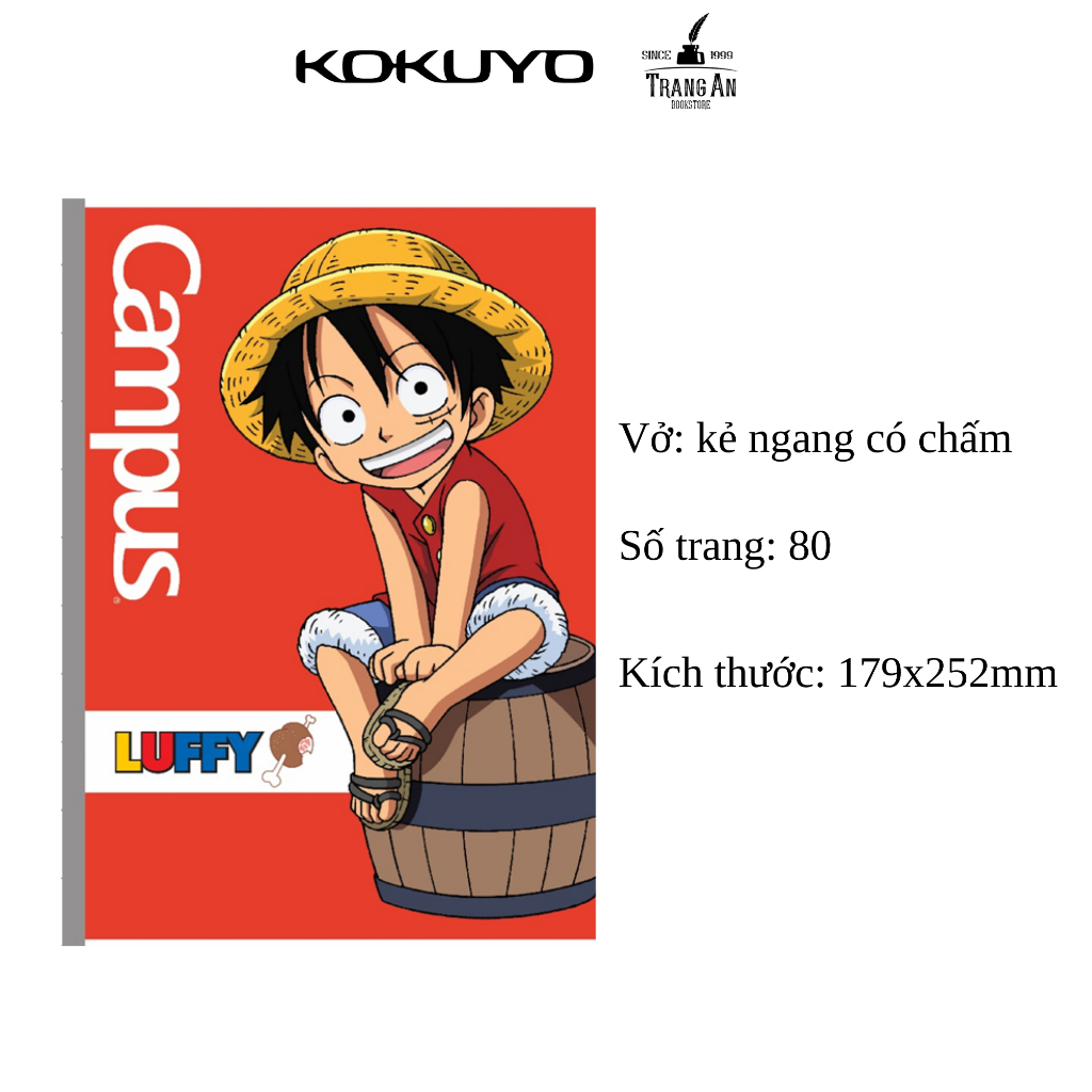 Vở Campus kẻ ngang có chấm ONE PIECE CHIBI 80 trang