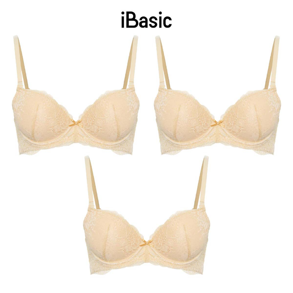 Combo 3 áo ngực có gọng mút vừa demi ren iBasic VA086