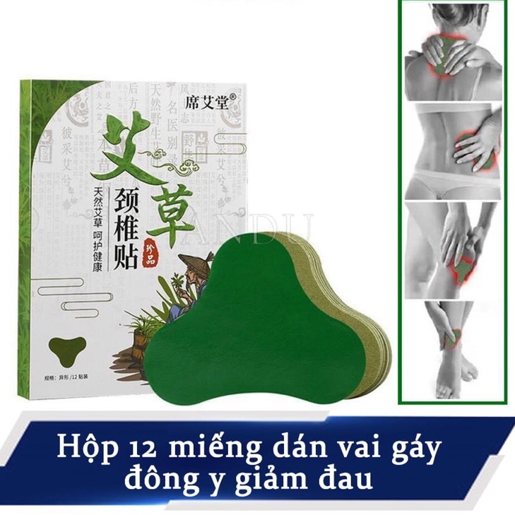 Hộp 12 Miếng Dán Vai Gáy Đông Y Thảo Dược, Giúp Giảm Đau Mỏi Vai Gáy Ngay Lập Tức