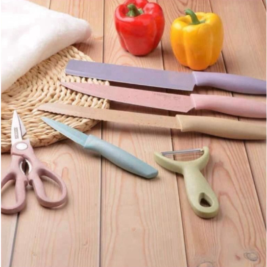 Bộ Dao Kéo 6 Món Lúa Mạch Sịn Sò Siêu Sắc Bén Siêu Bền