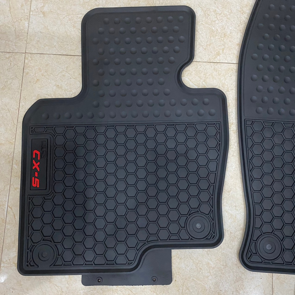 Thảm Lót Sàn Cao Su Xe Mazda CX5 đời 2015 đến 2022 Hàng Cao Su Đúc Ko Mùi - đen chữ đỏ