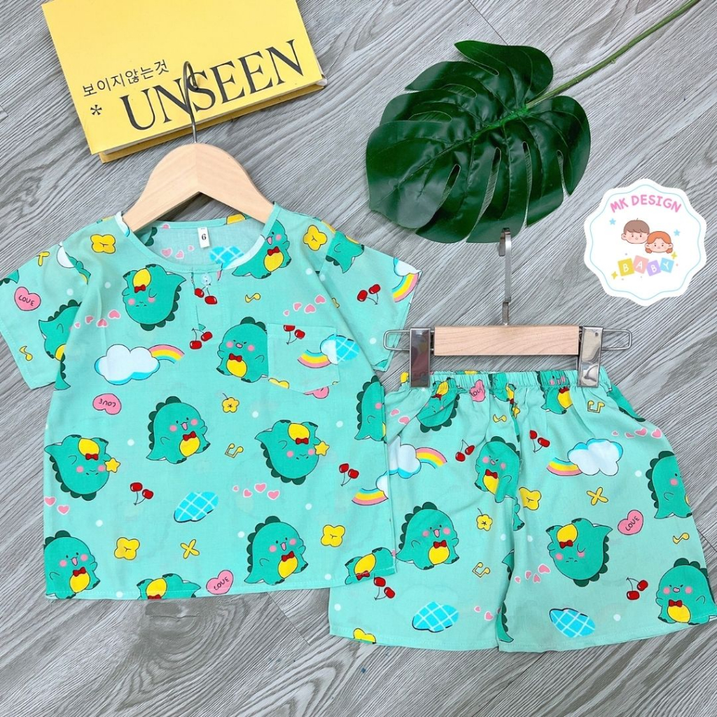 Đồ bộ bé trai tay ngắn quần đùi vải tole, lanh loại 1 size 7-35kg