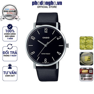 Đồng hồ nam dây da casio anh khuê mtp-vt01l-1b2udf