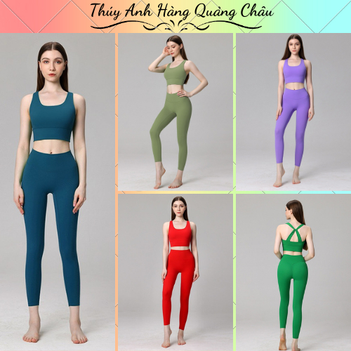 Set Tập YOGA Cao Cấp Hàng Quảng Châu Có MÚT, Bộ Tập GYM, AEROBIC Đệm Mút (BT33)