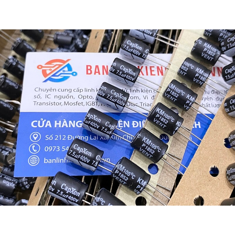 Tụ hóa CapXon 7.5uF 400V 8x12mm