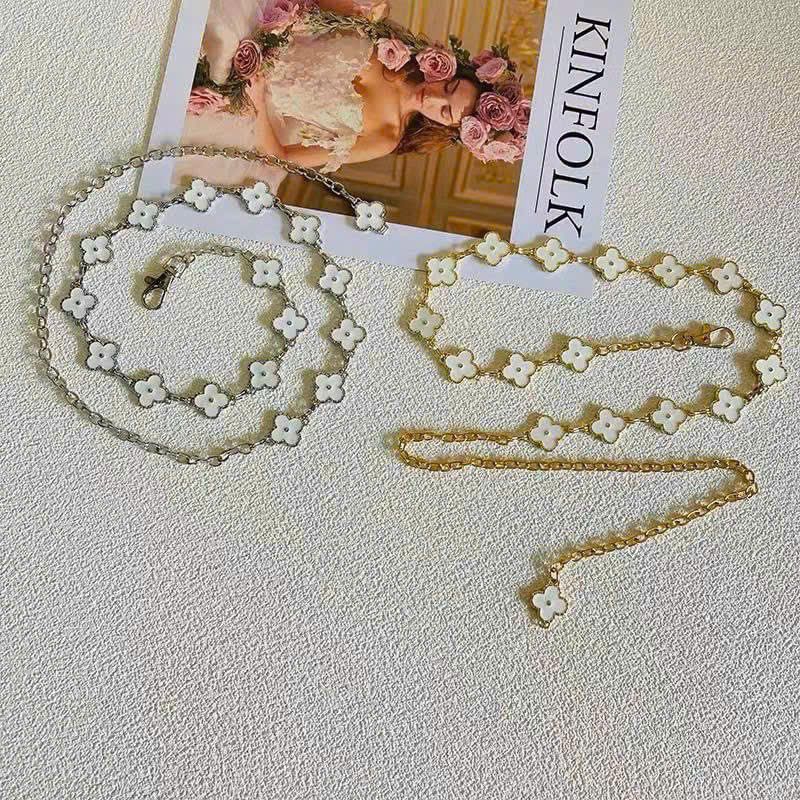 ✅Dây nịt thăt lưng  hoa sử dụng được 2 mặt ! ✅có 2 màu xích vàng + trắng móc cài tùy chỉnh