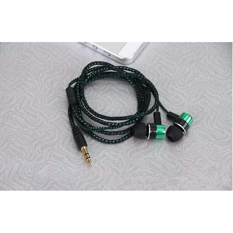 Tai Nghe Nhét Tai Mp3 / MP4 Có Micro Jack 3.5mm Chống Dối Cho Điện Thoại Androi Và Ios