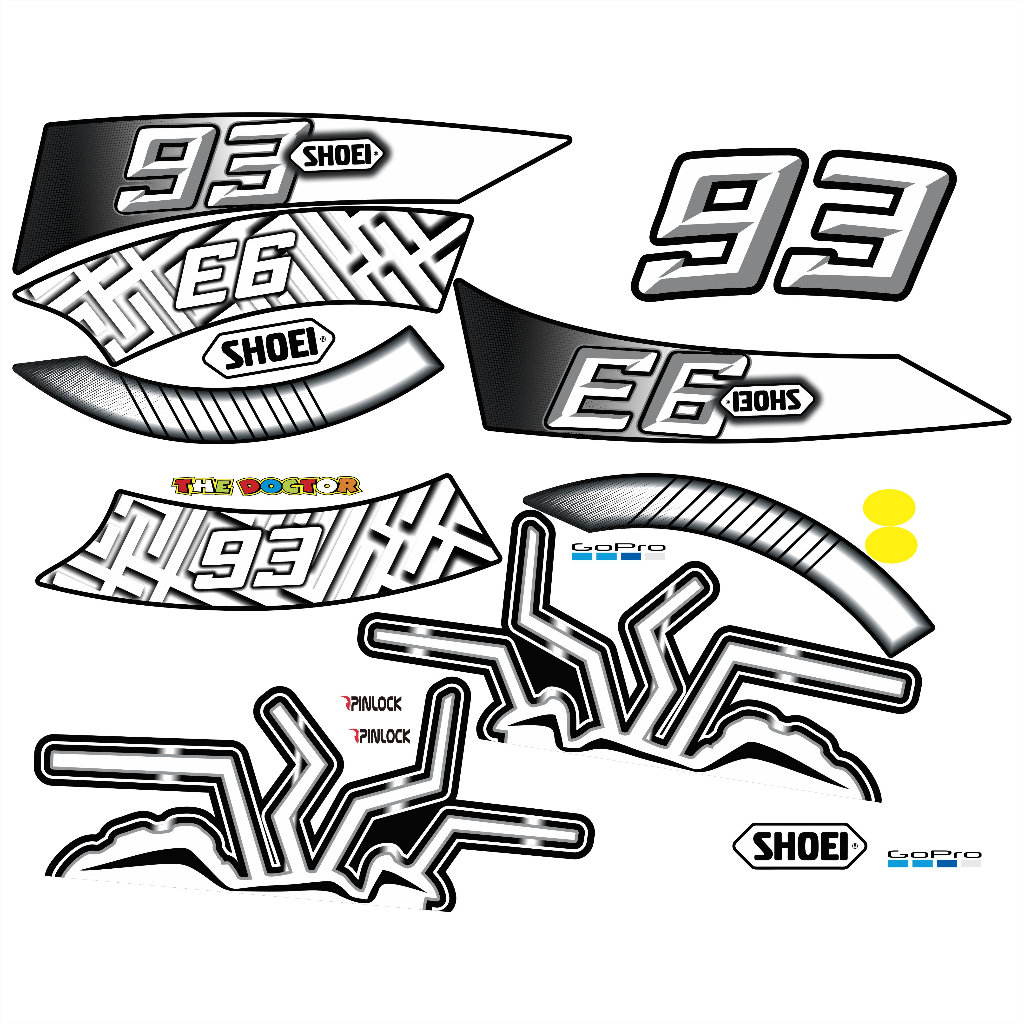 Tem dán mũ bảo hiểm fullface - CON KIẾM 93 - áp dụng nhiều màu - 23