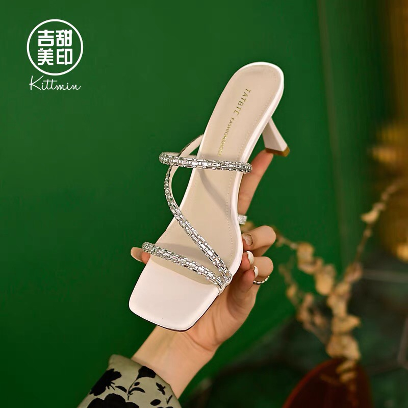 DÉP ĐẾ NHỌN, SANDAL GÓT NHỌN ĐÁ TRÚC SANG CHẢNH HÀNG CAO CẤP