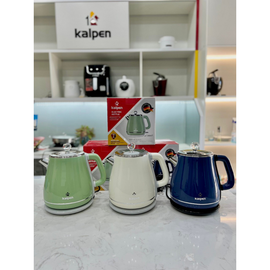 Ấm đun nước siêu tốc INOX 304 Kalpen KK9901 dung tích 1,8 Lít, bình đun nước nhanh, ấm siêu tốc gia đình
