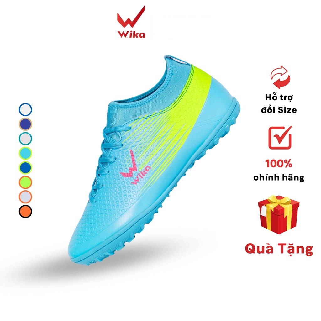 ( hãy chọn quà tặng thêm 0đ ) Giày Đá Bóng Wika Flash Chính Hãng Da Phủ Pu Cao Cấp Chống Bong Tróc- Khâu full đế