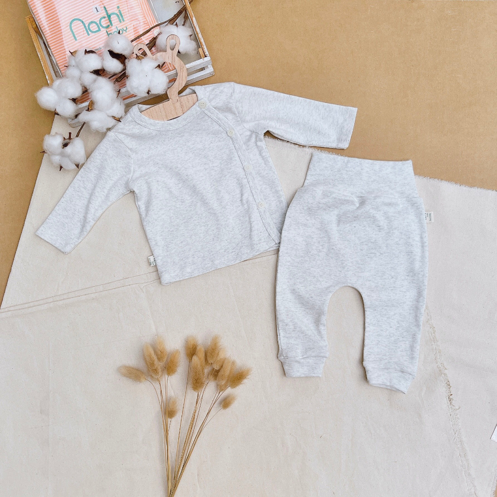 Bộ quần áo sơ sinh cotton xuất dài tay cho bé 3-10kg