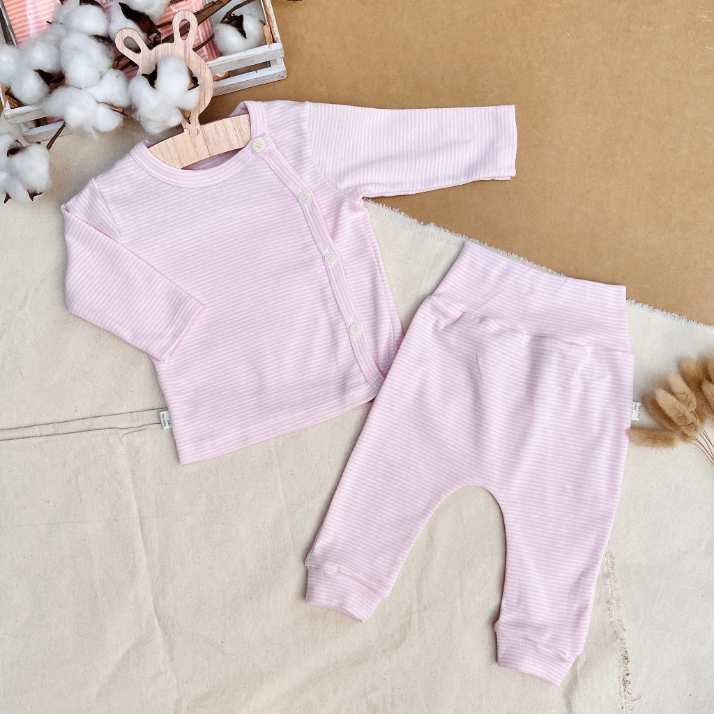 Bộ quần áo sơ sinh cotton xuất dài tay cho bé 3-10kg