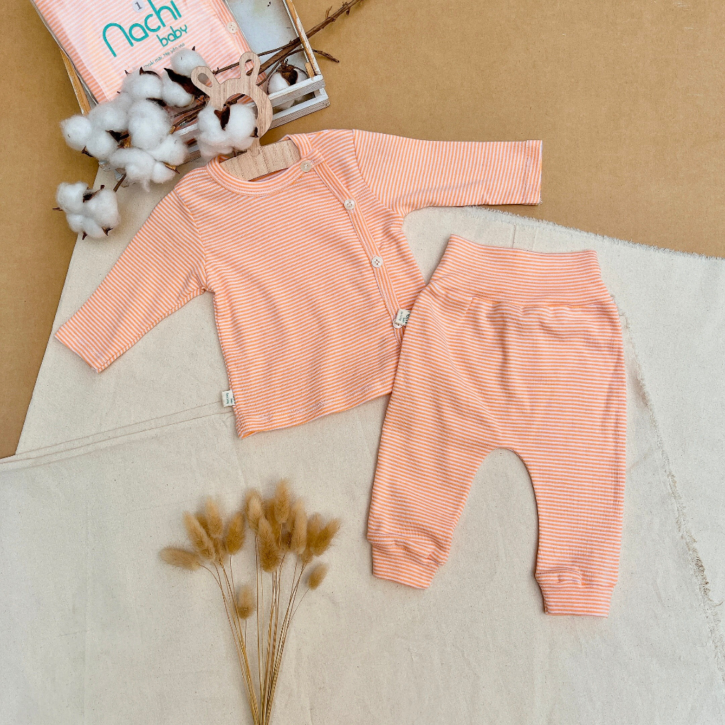 Bộ quần áo sơ sinh cotton xuất dài tay cho bé 3-10kg