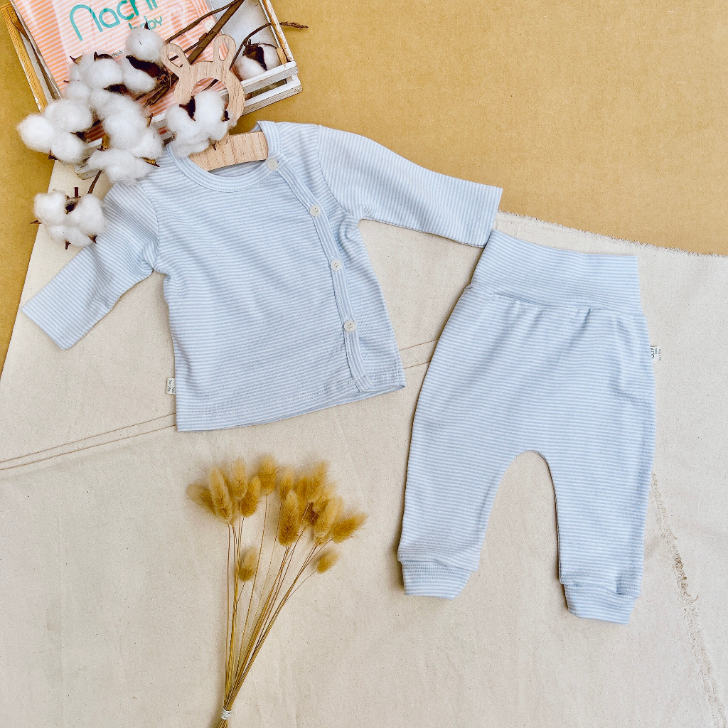 Bộ quần áo sơ sinh cotton xuất dài tay cho bé 3-10kg