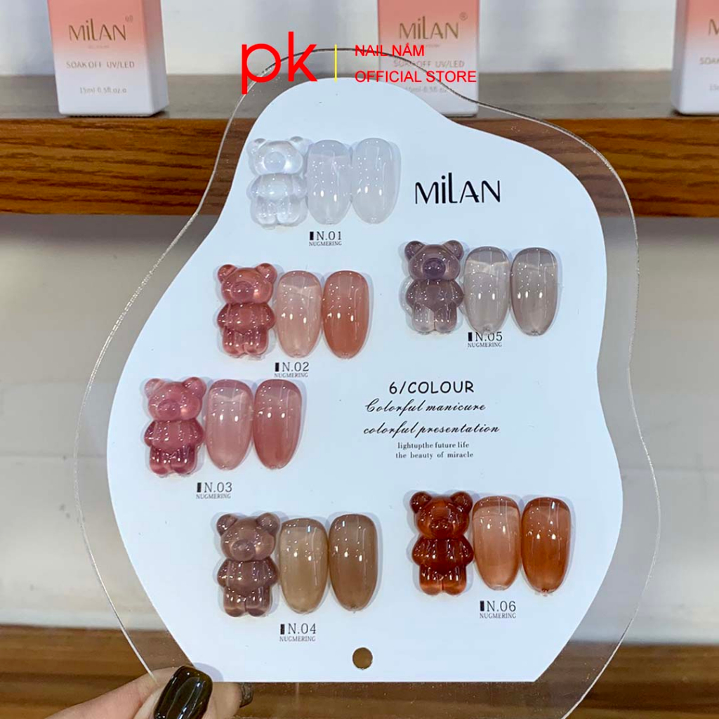 Set sơn gel 6 màu thạch MiLan tặng kèm bảng màu